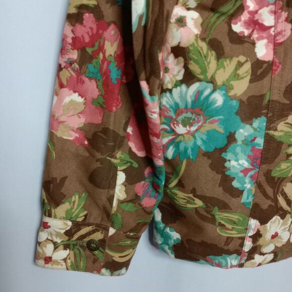 Alfred Dunner Lined Floral Jacket Cardigan Blazer Earth Tones Microfiber sz: 10 - Picture 4 of 6